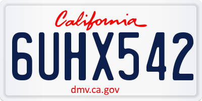 CA license plate 6UHX542