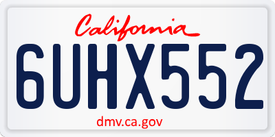 CA license plate 6UHX552