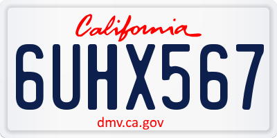 CA license plate 6UHX567