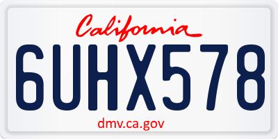 CA license plate 6UHX578