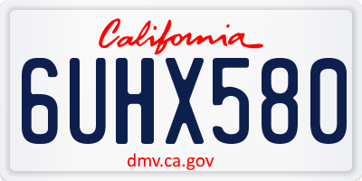 CA license plate 6UHX580