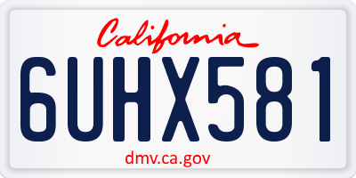 CA license plate 6UHX581