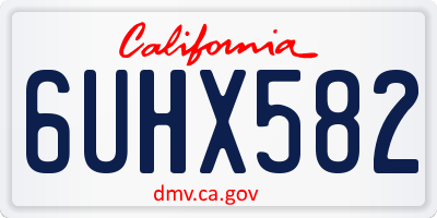 CA license plate 6UHX582