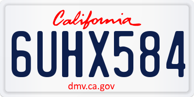 CA license plate 6UHX584
