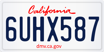 CA license plate 6UHX587