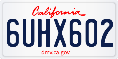 CA license plate 6UHX602