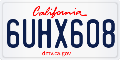 CA license plate 6UHX608