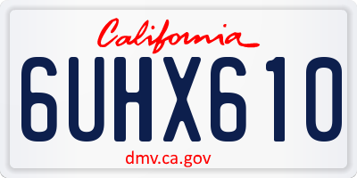 CA license plate 6UHX610