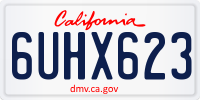 CA license plate 6UHX623