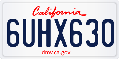 CA license plate 6UHX630