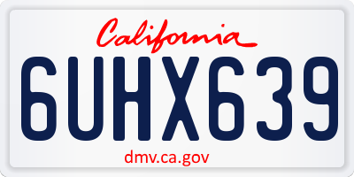 CA license plate 6UHX639