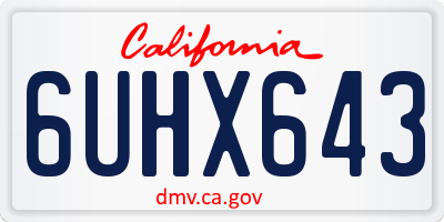 CA license plate 6UHX643