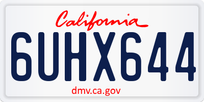 CA license plate 6UHX644