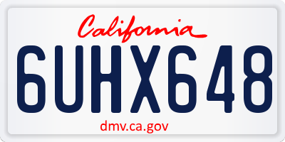 CA license plate 6UHX648