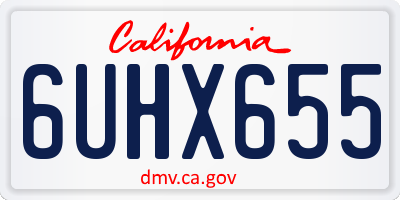 CA license plate 6UHX655