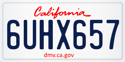 CA license plate 6UHX657