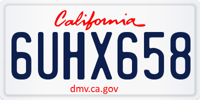 CA license plate 6UHX658