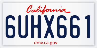 CA license plate 6UHX661
