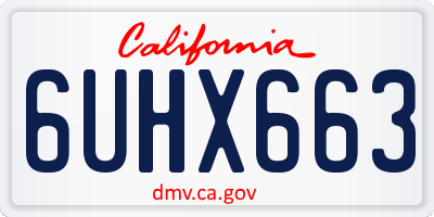 CA license plate 6UHX663