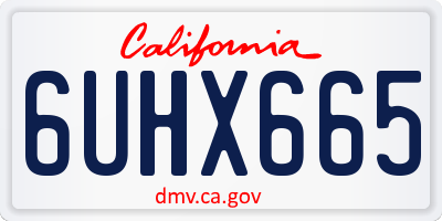 CA license plate 6UHX665