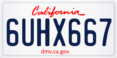 CA license plate 6UHX667