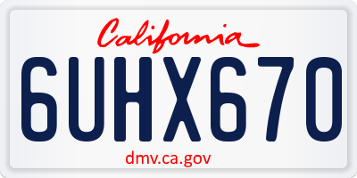 CA license plate 6UHX670