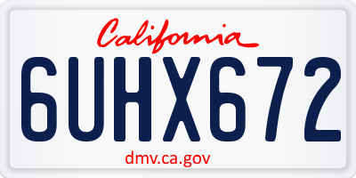 CA license plate 6UHX672