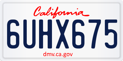 CA license plate 6UHX675