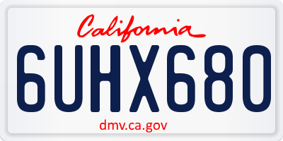 CA license plate 6UHX680