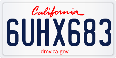 CA license plate 6UHX683