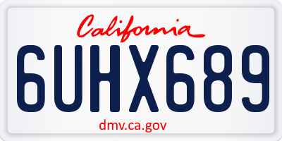 CA license plate 6UHX689
