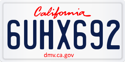 CA license plate 6UHX692
