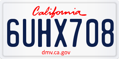 CA license plate 6UHX708