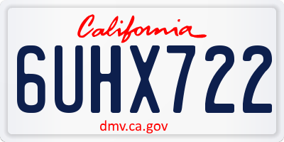 CA license plate 6UHX722