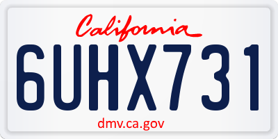 CA license plate 6UHX731