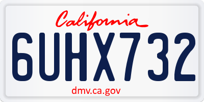 CA license plate 6UHX732