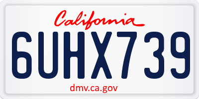 CA license plate 6UHX739