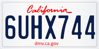 CA license plate 6UHX744