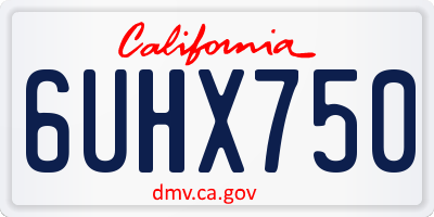 CA license plate 6UHX750