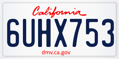 CA license plate 6UHX753