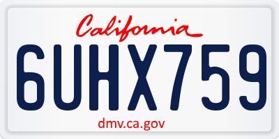 CA license plate 6UHX759