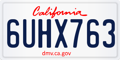 CA license plate 6UHX763