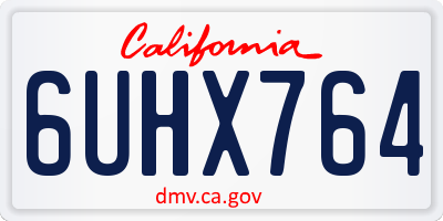 CA license plate 6UHX764