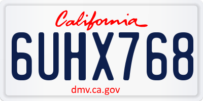 CA license plate 6UHX768