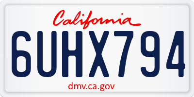 CA license plate 6UHX794