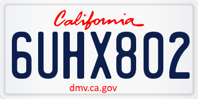 CA license plate 6UHX802