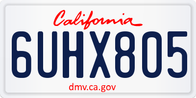 CA license plate 6UHX805