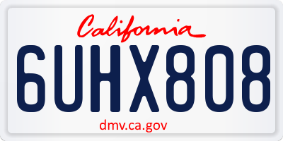 CA license plate 6UHX808