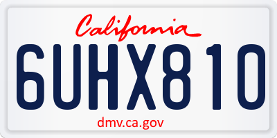 CA license plate 6UHX810