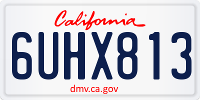 CA license plate 6UHX813